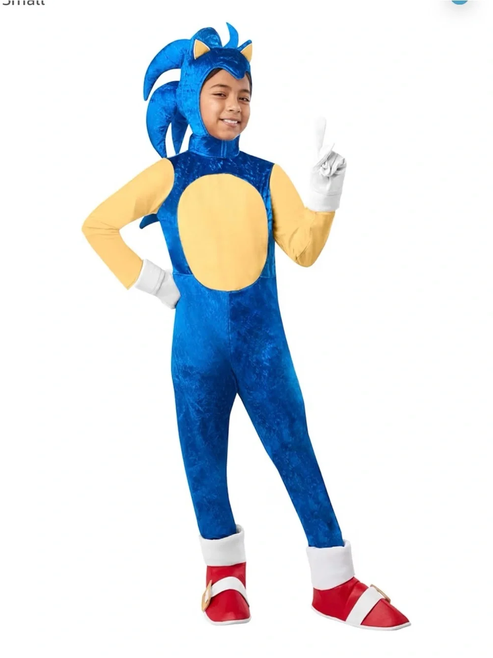Blue & Gold Sonic-Style Kids Costume with Accessories